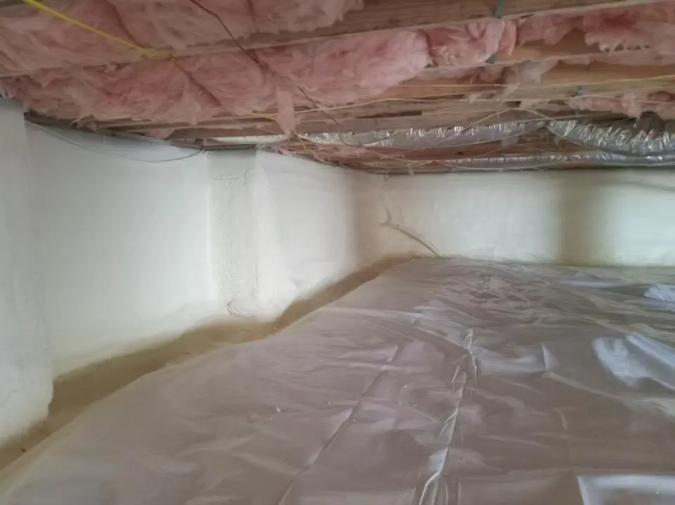 Crawl space encapsulation with closed-cell spray foam for Attic Insulation in Millcreek